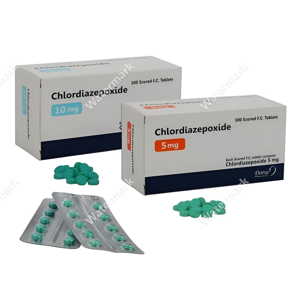 Препарат Хлордиазепоксид 5 мг и 10 мг — упаковки таблеток и блистеры, наличие в аптеках РМ