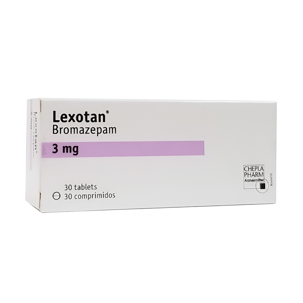 Препарат Лексотан (Бромазепам) 3 мг — оригинальная упаковка 30 таблеток, наличие в аптеках РМ